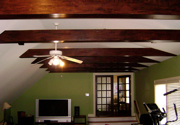 Rustic beams faux wood glaze back