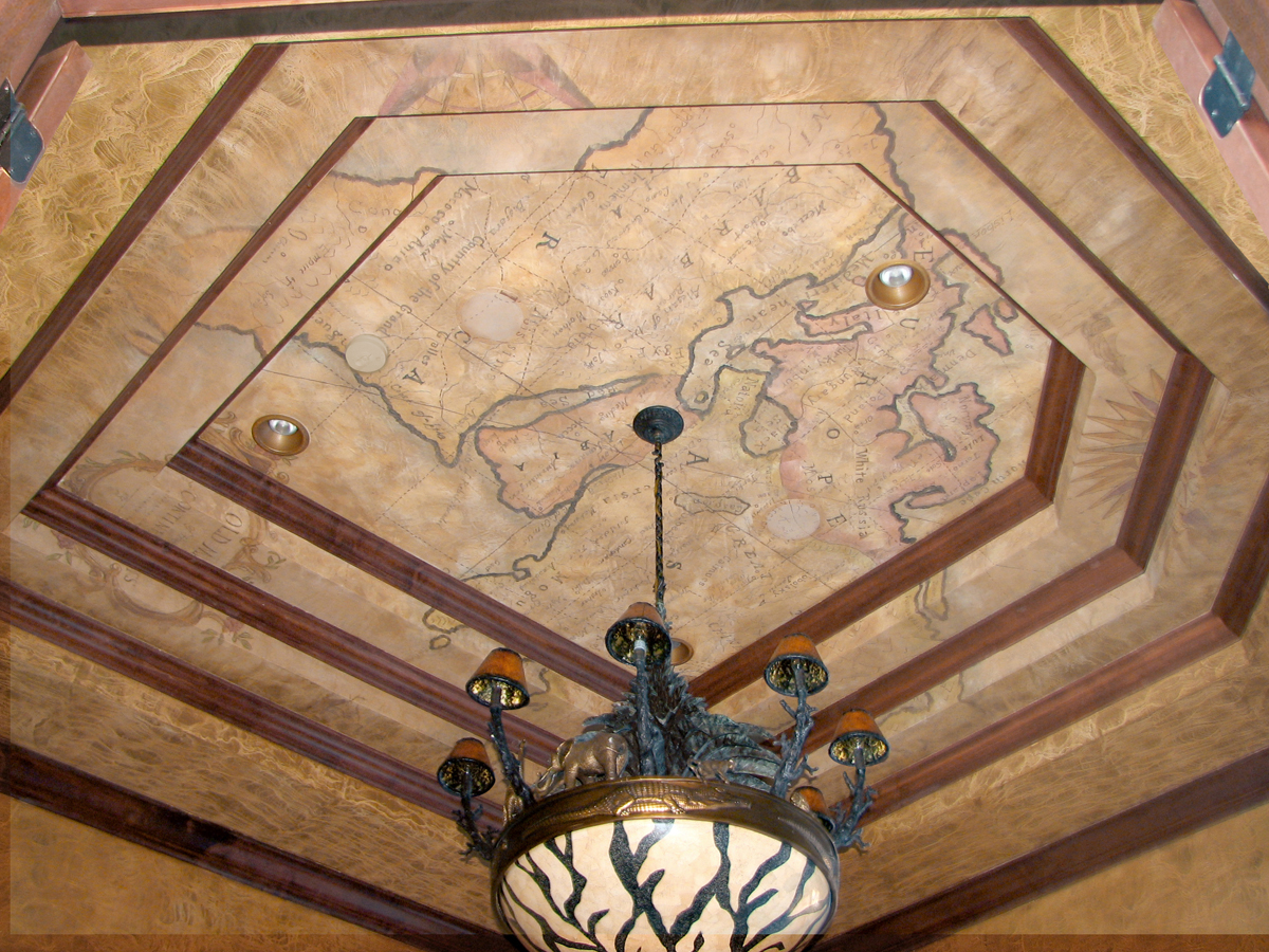 Hand painted custom ceiling designs.