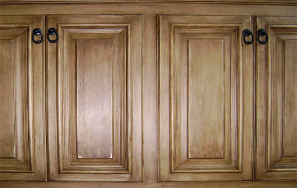 Italian glaze on built-ins close-up