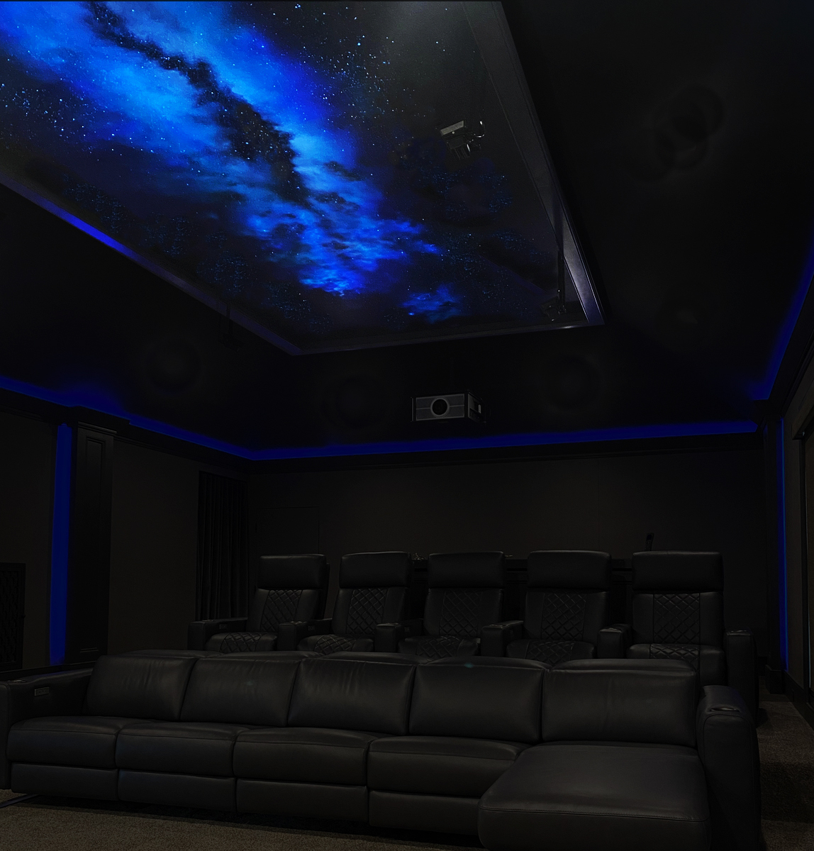 ceiling milky way mural during movie