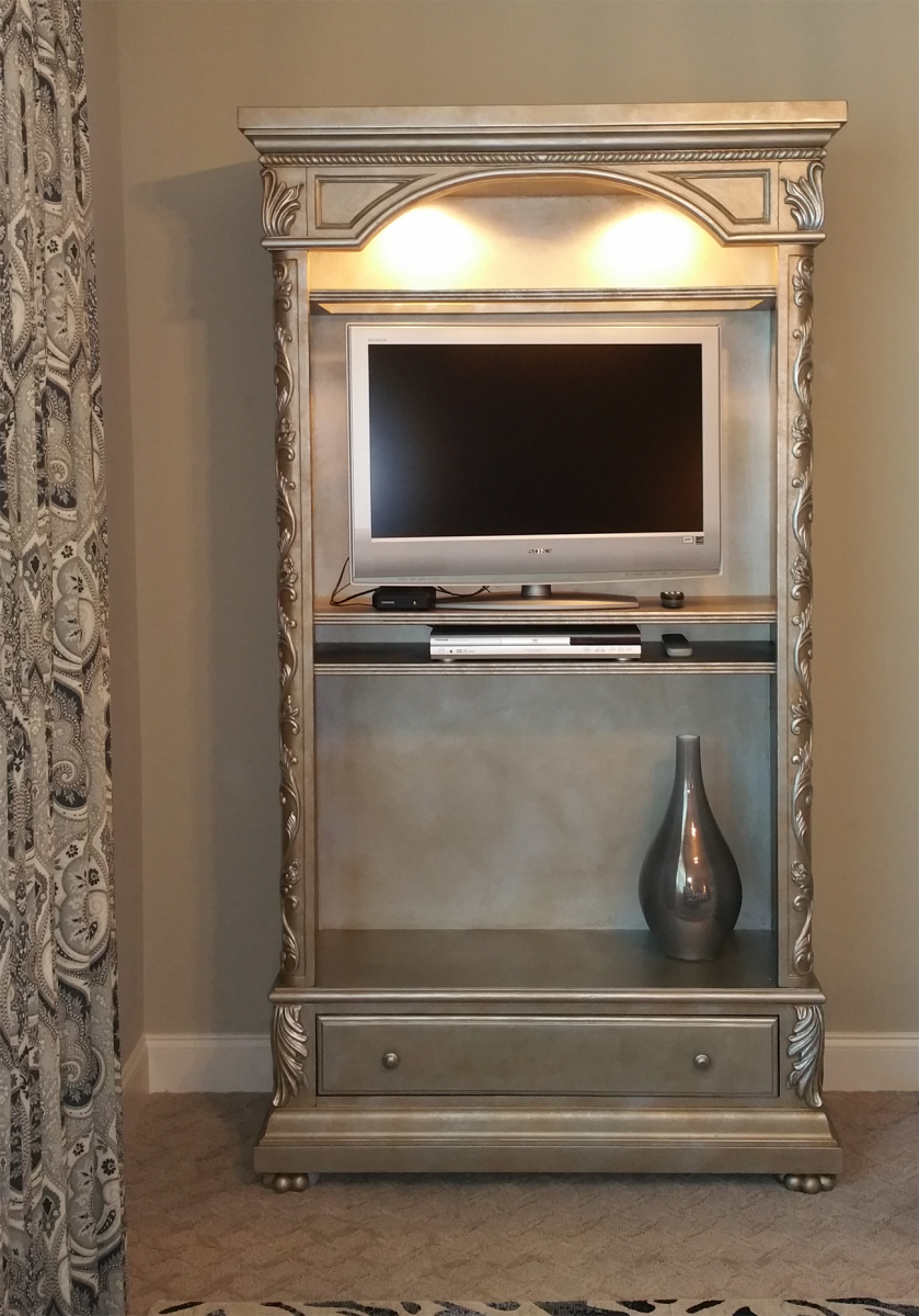 faux antique silver leaf bookcase