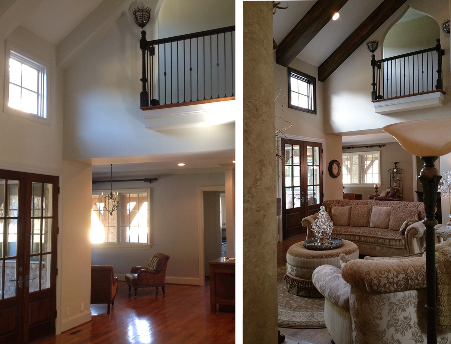 Before and After of this Brentwood customer's great room Classic transformation.