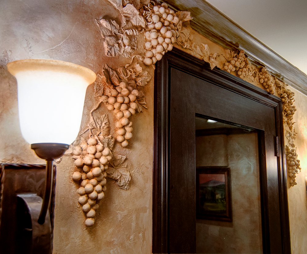 3D Tuscan Grapes - hand plastered custom design