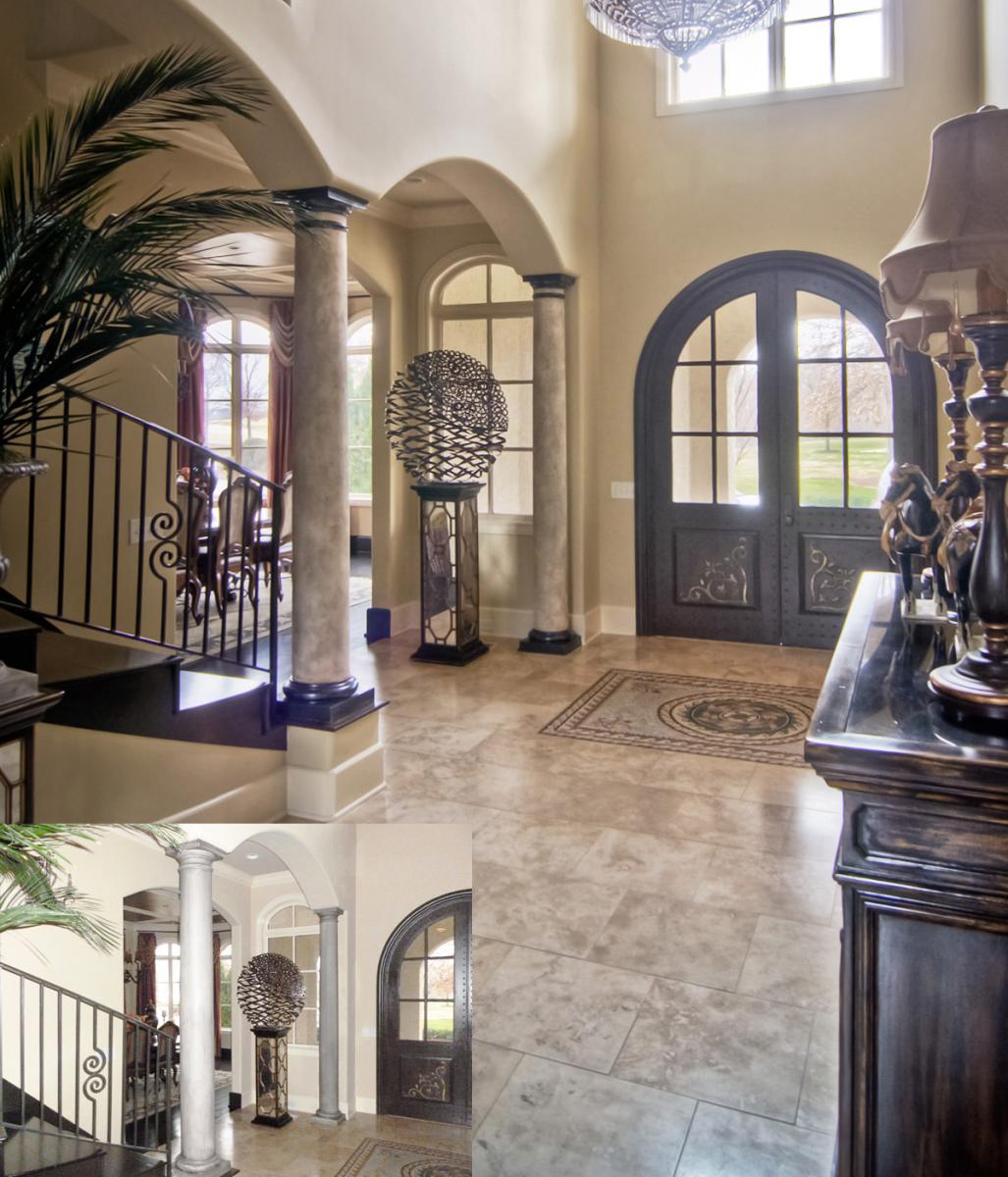 Faux stone columns with the perfect wall color