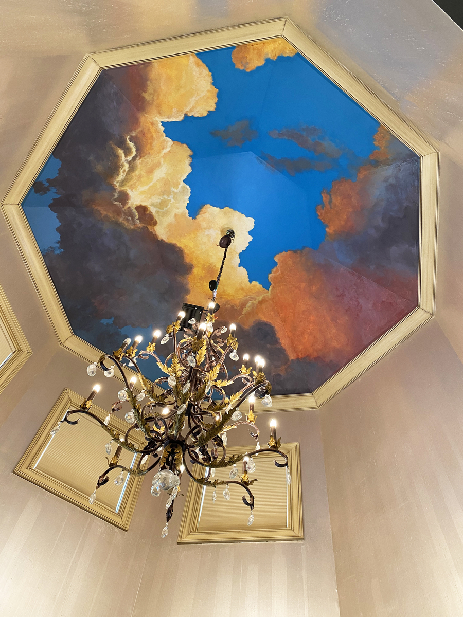 Twilight master bedroom sky mural