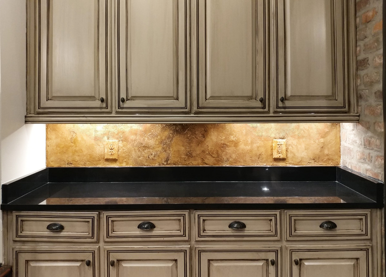 Italian back splash - color glazed European plaster