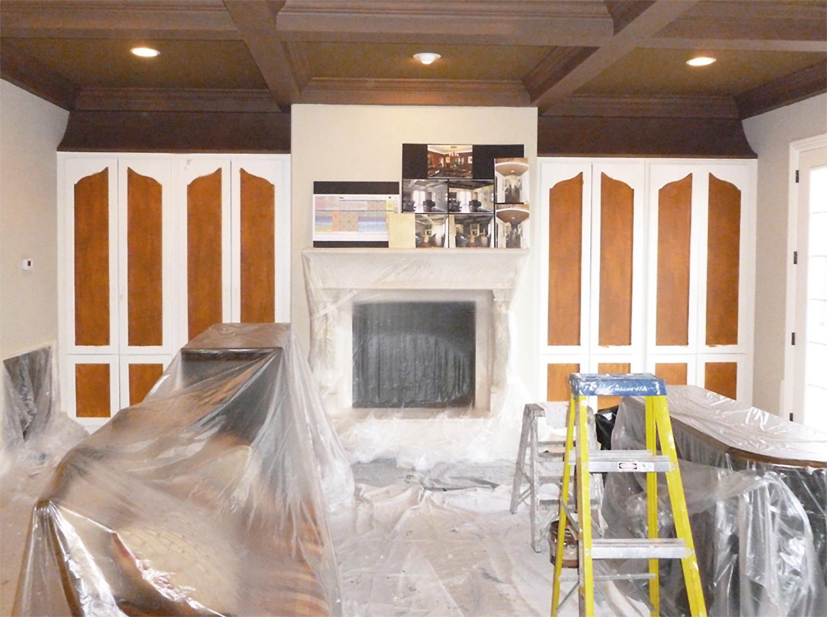 French country family room makeover in process.