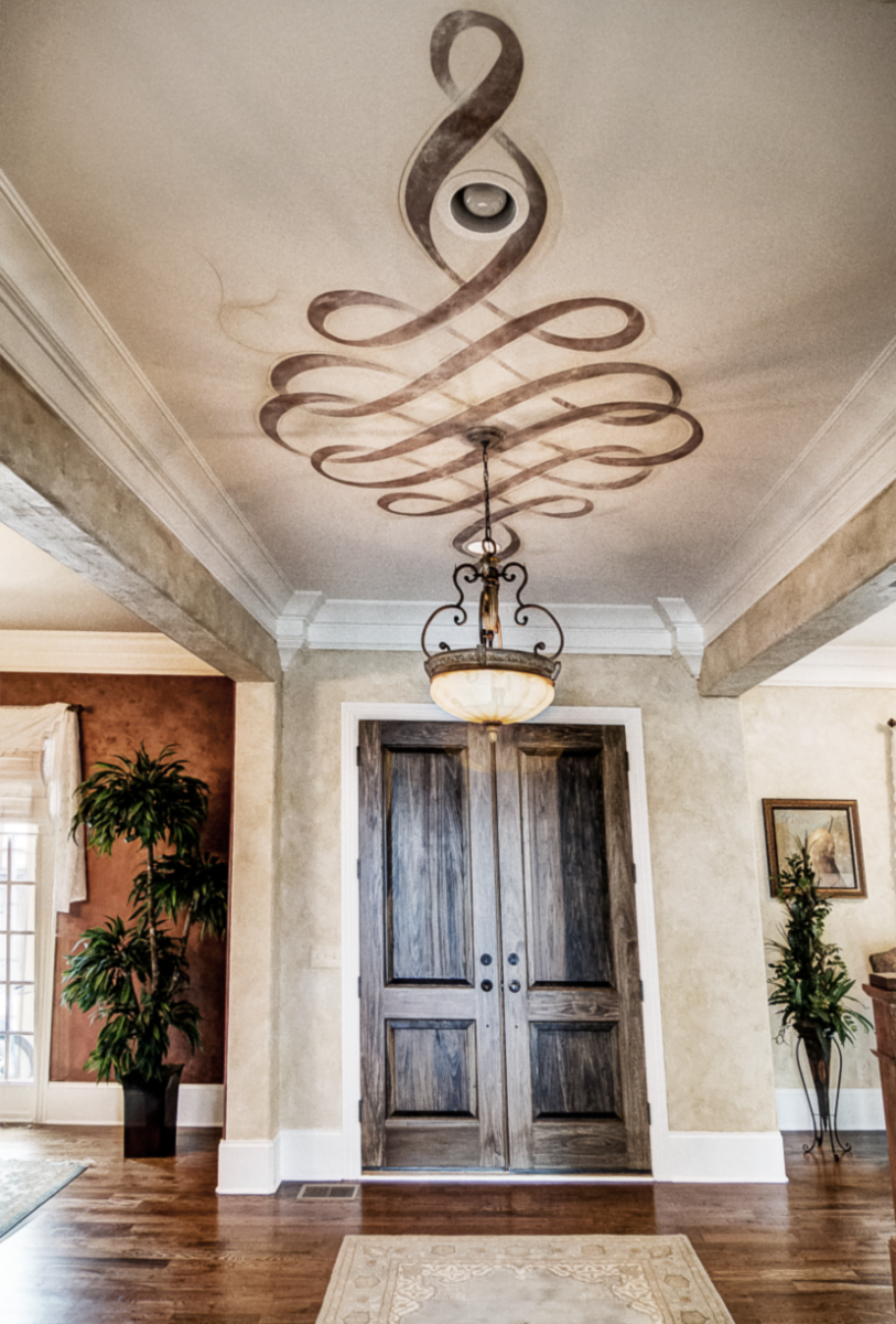 Hand enhanced Modello ceiling designs.