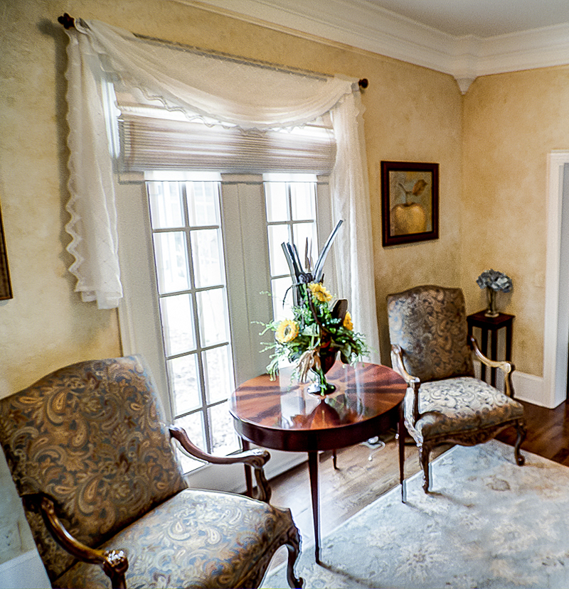 Custom colored French plaster walls for this Franklin, TN customer’s parlor.