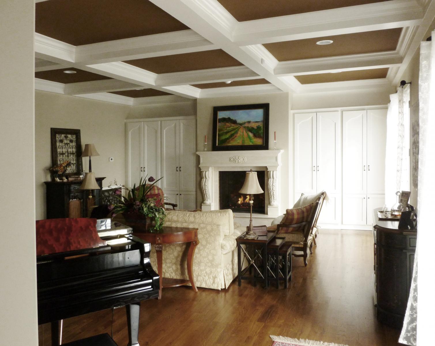 Before Pic. of French country family room makeover.