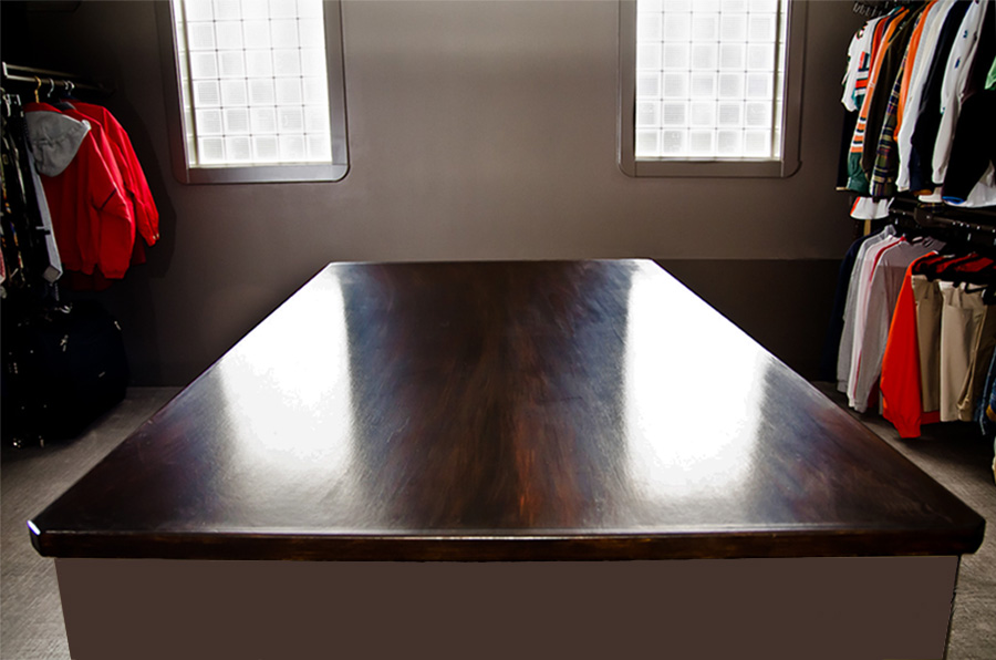 Wood grained dresser top